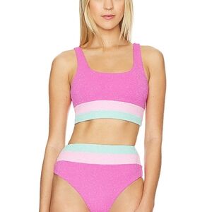 Pink and Mint Women's Swimwear Set